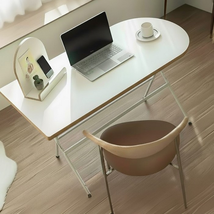 실버미어 1인식탁 접이식 테이블, 2인용, 04화이트타원형