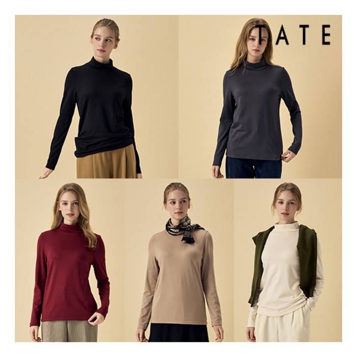 테이트TATE TATE 25FW 여성 기모 터틀 티셔츠 5종