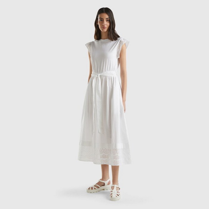 베네통공식 Punching belted long dress49HSDV095101