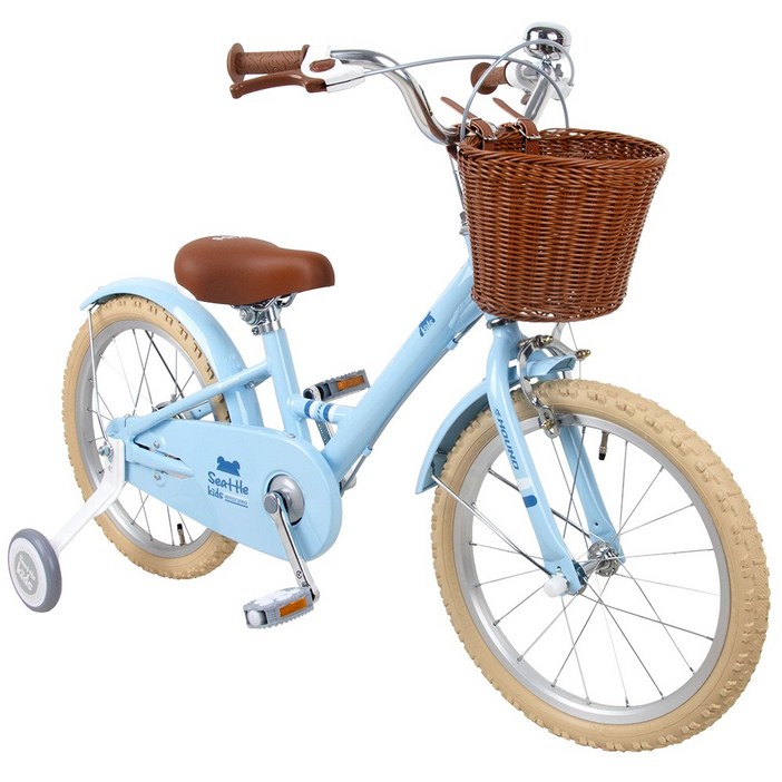 2026 시애틀 키즈 A 18형 알루미늄 어린이 네발 자전거 보조바퀴 포함 4세7세, 1개, 121cm, 라이트블루미조립박스