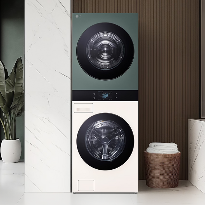 으뜸효율대상 LG 트롬 AI 오브제컬렉션 워시타워 2525kg 1등급 그린 베이지 WA2525EGZF 희망일 배송가능 공식인증점