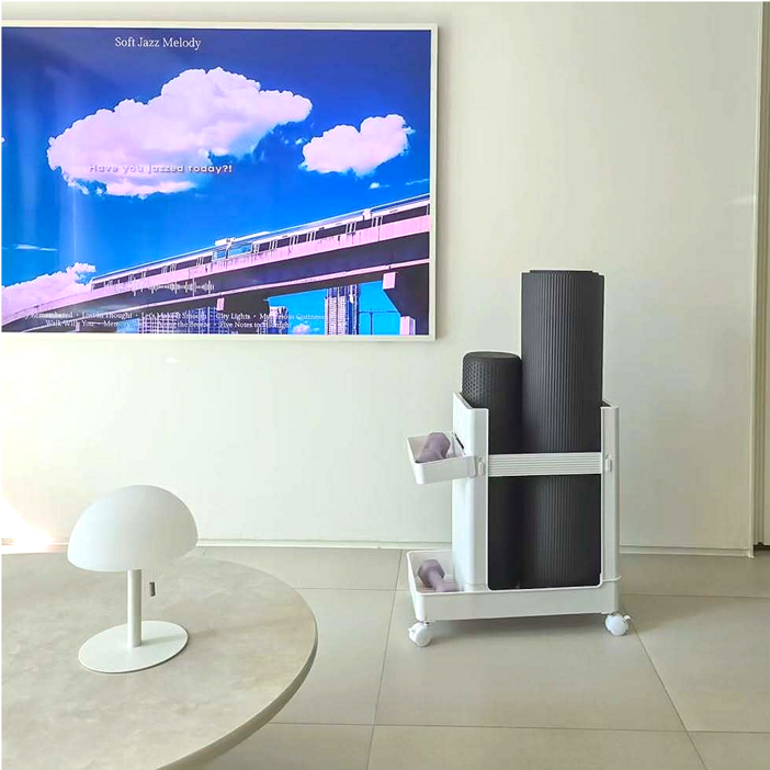 고우겟 이동식 운동기구정리함 요가매트정리함 폼롤러거치대