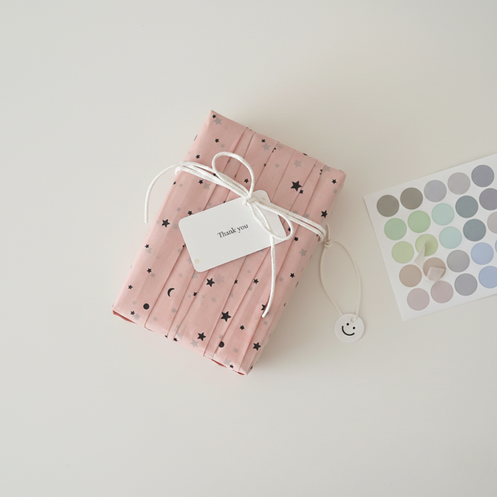 루미네임 모던 감성 선물포장 종이 포장지 10매끈카드 5장스티커 45pcs