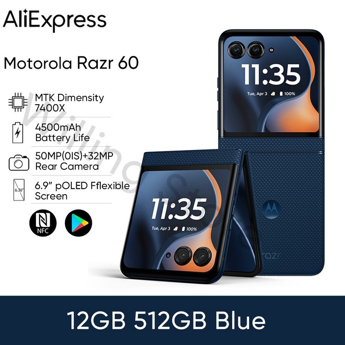 Motorola Moto razr 60 5G 스마트폰 6.9인치 PLOED MTK 크기 7400X 50MP 4500mAh 접이식 전화 50MP 카메라