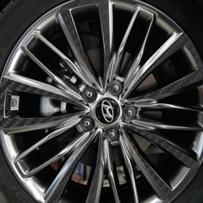 현대그랜져IG19인치 휠4개1개 카본 홀로그램 튜닝 휠마스크 휠스티커 데코 튜닝 차량용품 스티커