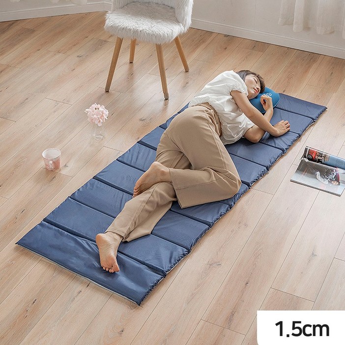 로아딕 푹신한 폴딩매트 캠핑 야외 피크닉 간편한 사용 보관가방 증정, 네이비