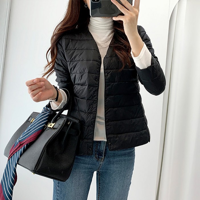 오리털100 경량 패딩 덕다운 코트속 이너 패딩 2Way 스타일링 초겨울 간절기 꿀템
