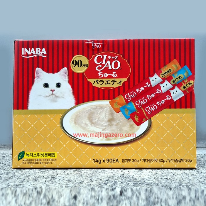 이나바 차오 츄르 3종 14gX90개입 챠오츄르 고양이간식 대용량 코스트코