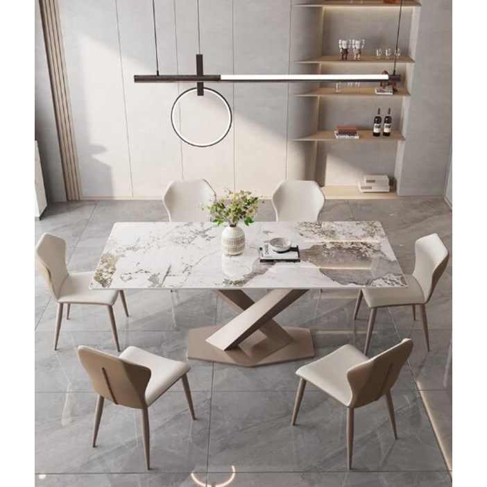 우드슬랩식탁 테이블 이탈리아 락 플레이트 개폐식 북유럽 접이식 작은 회전 변형 식탁 및 의자