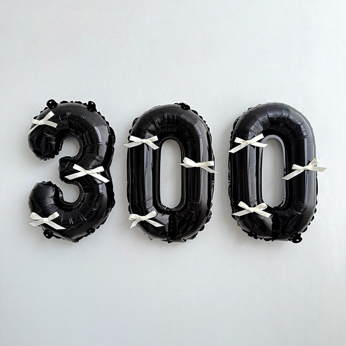 파티몬 블랙 숫자 풍선 발레코어 리본 셀프 백일 촬영 소품 용품