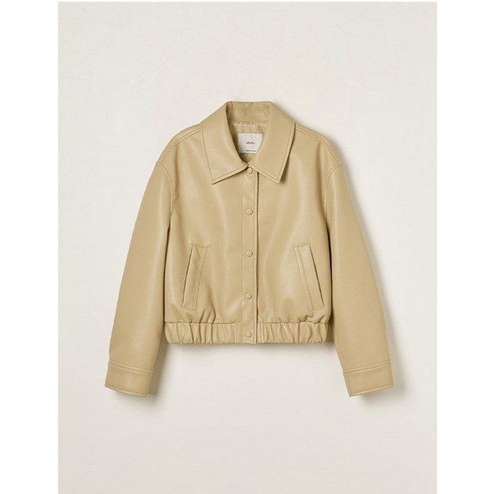 로엠 블루종 페이크 레더 자켓RMJKF12R15