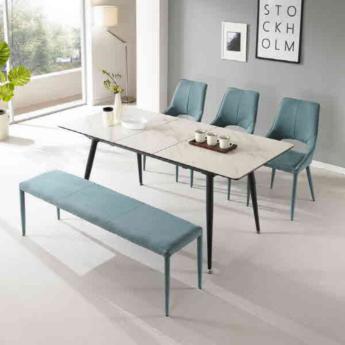 인트리 카페 루나 통세라믹 확장형 6인 식탁세트 의자형 2개색상