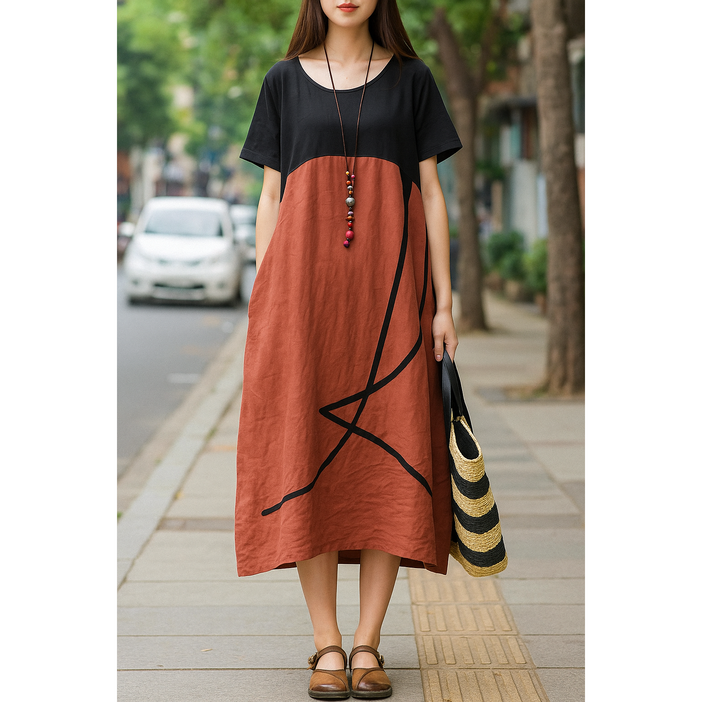 셀굿핑 린넨원피스 여름 휴양지 루즈핏 박스형 빅사이즈 고급원단