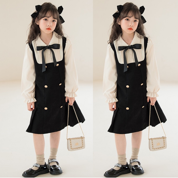 찌니미니마켓 주니어 여아 블랙 졸업식 입학식 결혼식하객룩 콩쿨 의상 롱 원피스