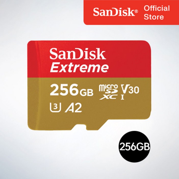 샌디스크코리아 공식인증정품 마이크로 SD카드 SDXC Extreme 익스트림 QXAV 256GB