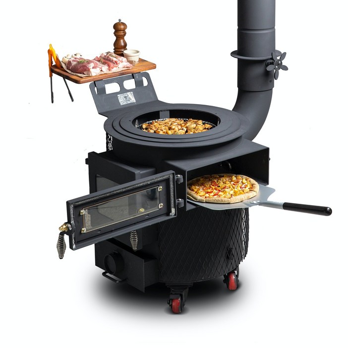 난로세상 훈연 바베큐 화목난로 화덕 빅쿡 가마솥 숯불 바베큐 전원주택 화롯대 아궁이, 1세트