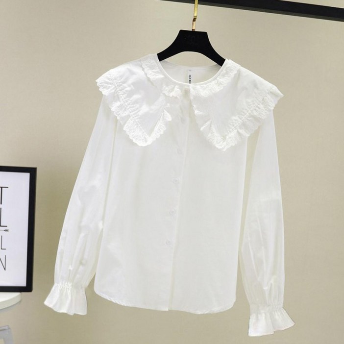 어린이 화이트 블라우스 레이스 케이프 카라 합창 단체복 졸업식 입학식