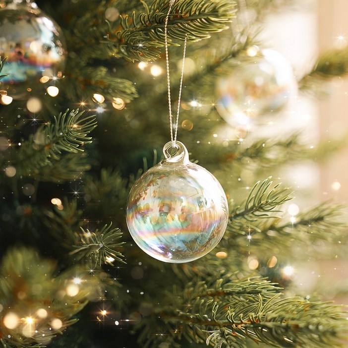 세트 오로라 유리 볼 크리스마스 트리 오너먼트 장식