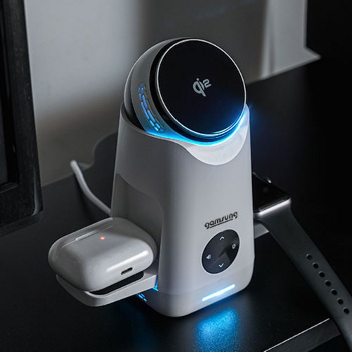 감성공장 아크랩 3in1 Qi2고속 무선충전기 아이폰 갤럭시 애플워치 갤럭시워치 호환, 화이트, 1개