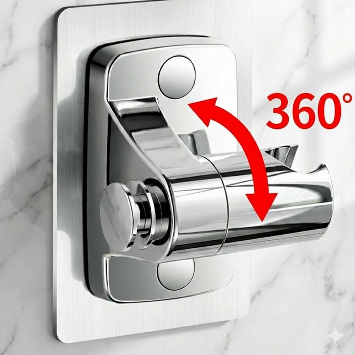 베리블루 무타공 각도조절 강력 접착식 샤워기 거치대 홀더