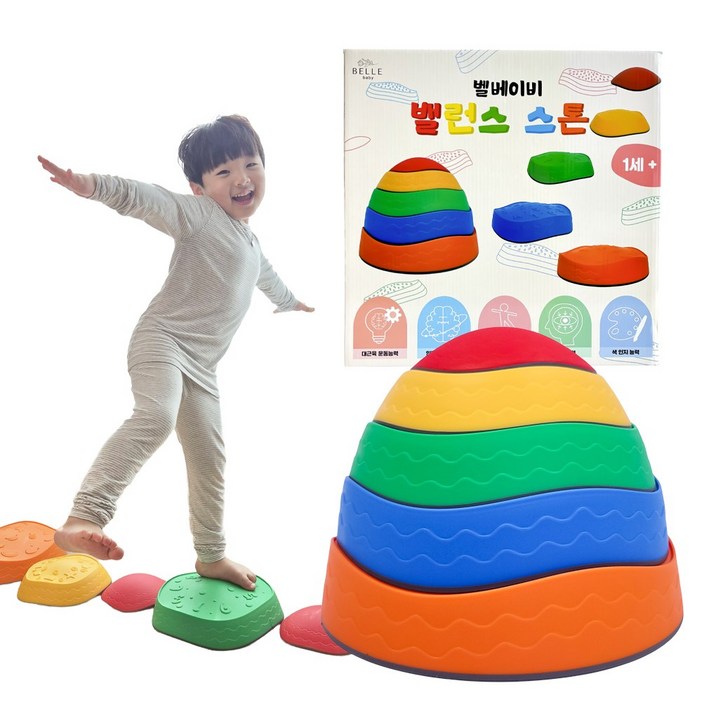 벨베이비 밸런스 스톤 유아체육 대근육 운동 발달, 1세트