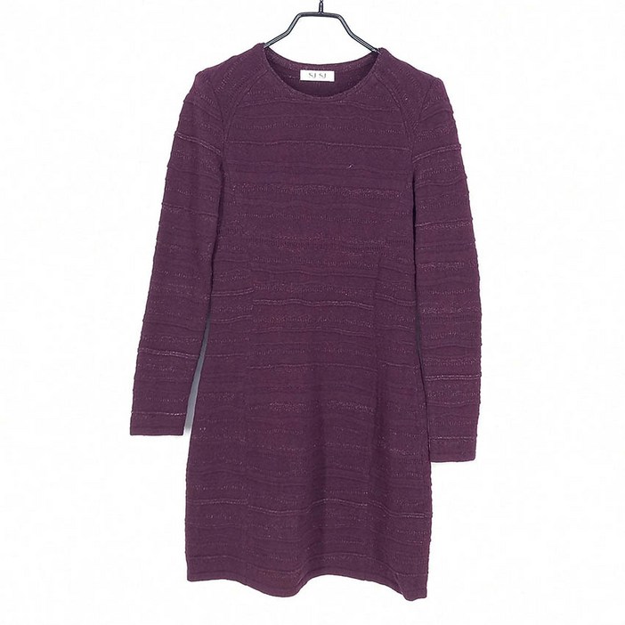 빈티지다온 SJSJ 여성 펄라인 니트미니원피스 퍼플