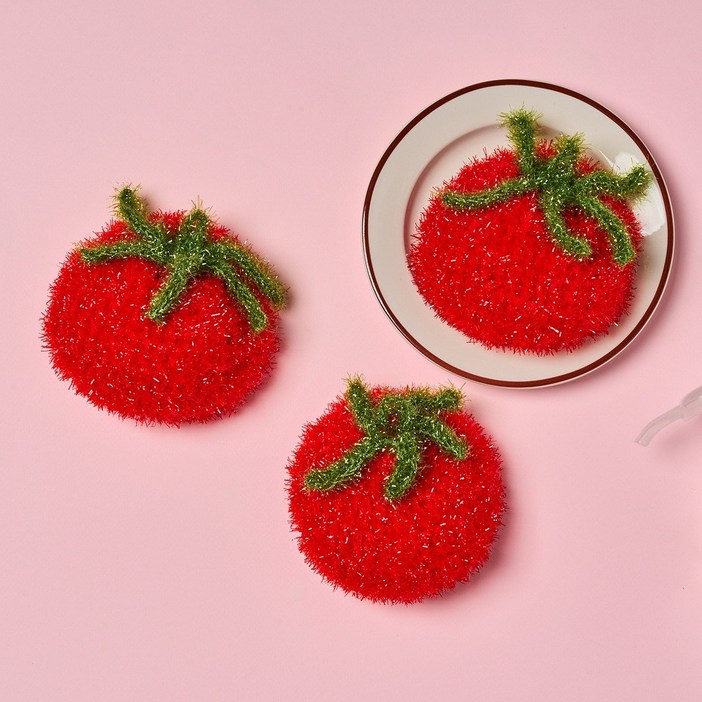 모던하우스 거품퐁퐁 손뜨개 수세미 토마토