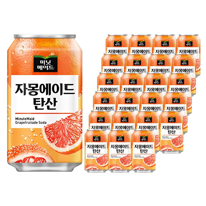 미닛메이드 자몽에이드 탄산, 355ml, 24개 미닛메이드 자몽에이드 탄산, 355ml, 24개