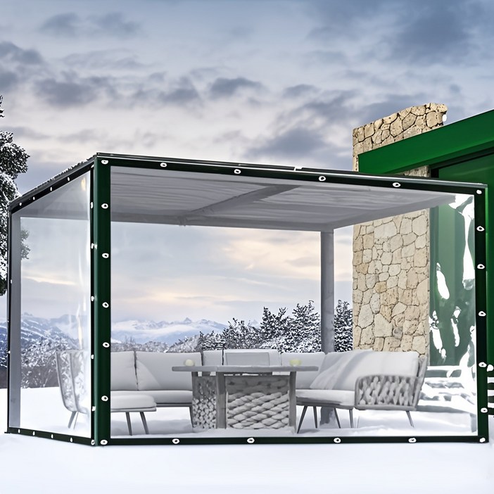 투명 방수 PVC 방수포 방풍 천막 발코니 덮개 보온 방한 커버 투명텐트 방풍커튼 텐트방수포 방수덮개 텐트덮개 텐트커버