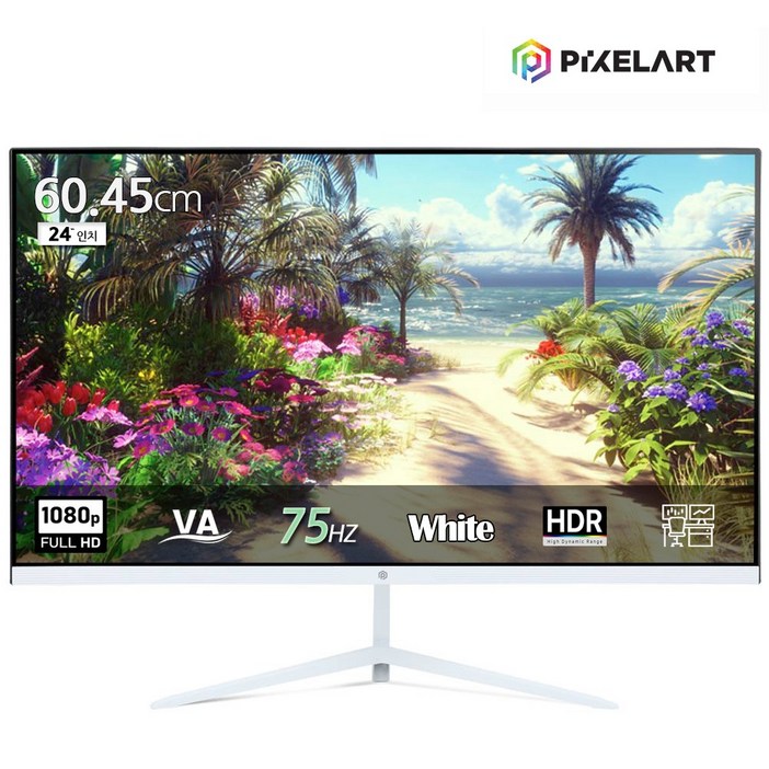 연말이벤트픽셀아트 PIXELART PA2430W 화이트 75Hz FHD 24형 모니터 무결점, PA2430W무결점
