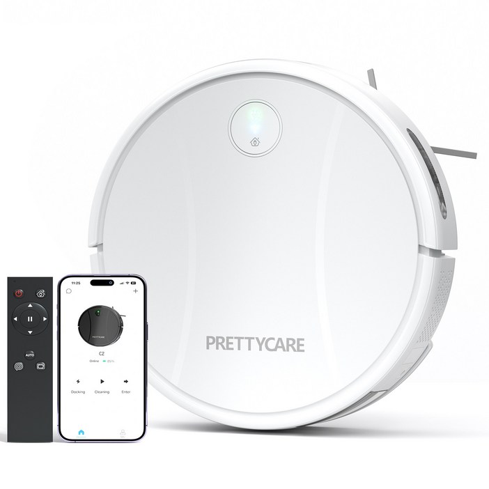 PrettyCare 스마트 물걸레 로봇청소기  흰색