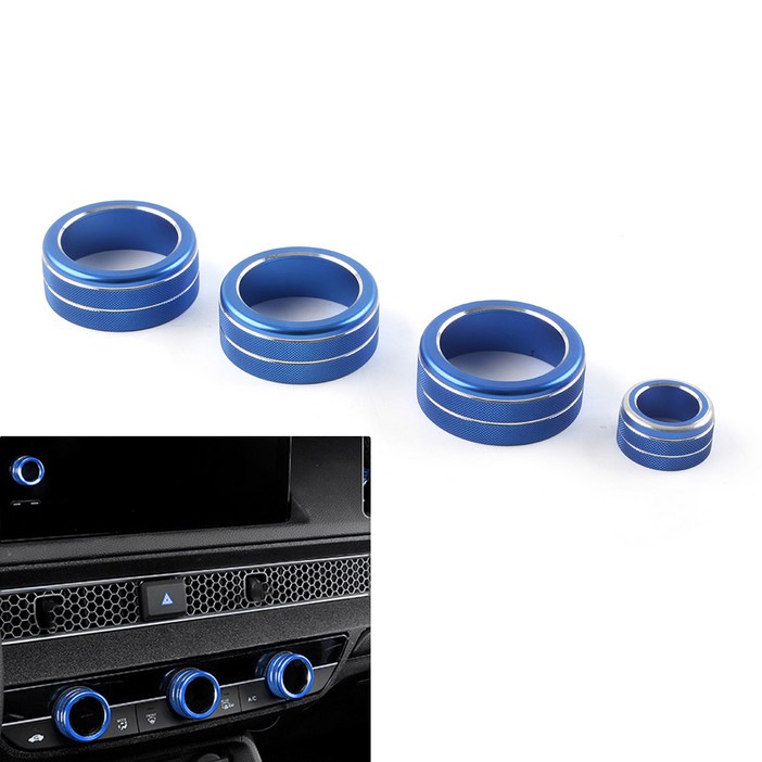 자동차 콘솔 AC 기후 제어 노브 링 커버 장식 혼다 시빅 11 2022 업 CRV CRV 20232024 세트당 4 개