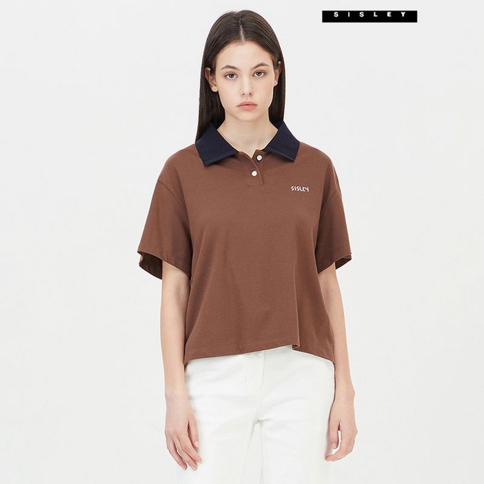 시슬리 투컷 라이트 니트 카라 티셔츠 SATSF4531