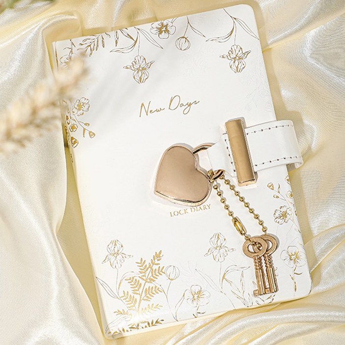 비밀일기장 자물쇠 감성 빈티지 6공 다이어리