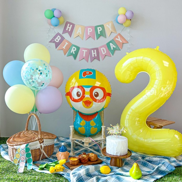 뽀로로 생일풍선 두돌생일상 생일파티세트