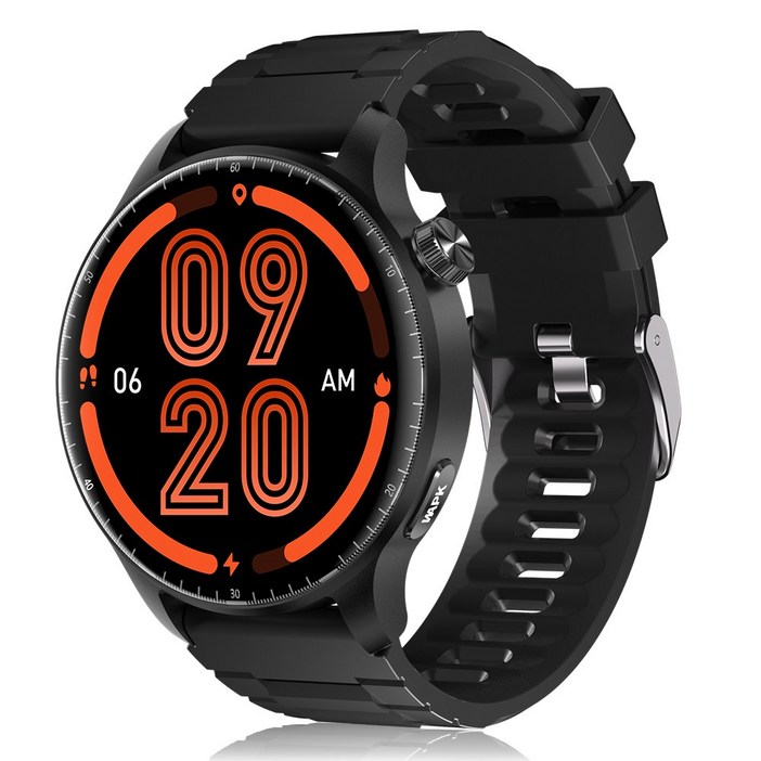 와피크 AI운동인식 블루투스 통화가능 스마트워치 ST50 1.52인치 AMOLED 대화면 한글판, GPS + 블루투스, 3.8cm, 블랙