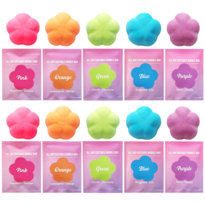 개별포장 10팩 거품 입욕제 올데이 커스터블 버블바 30g, 10개