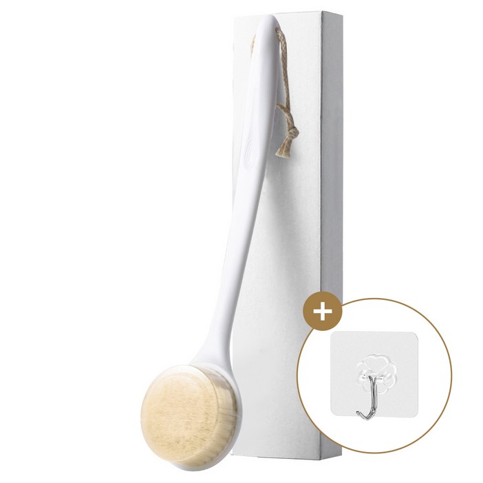 마이제이컴퍼니 시원한 등드름 바디 브러쉬 미세모 샤워솔, 화이트, 1개, 1개입