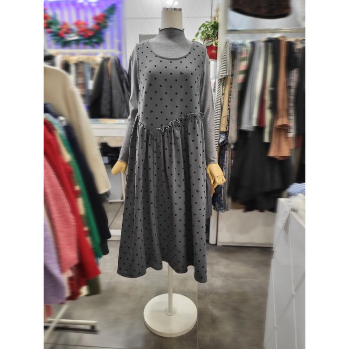 밸리걸 이너 세트 도트 롱원피스 239690