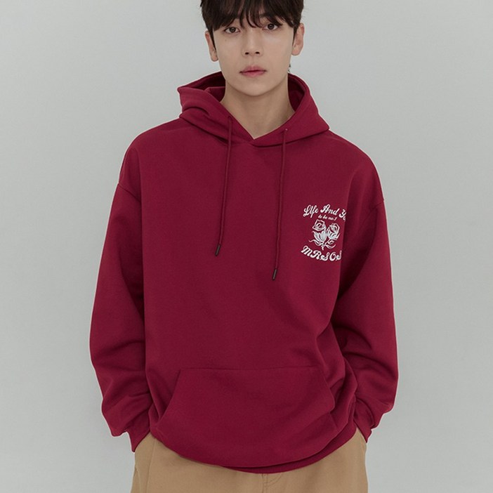 스몰더 남자 오버핏 플라워 후드 맨투맨 티셔츠 1730