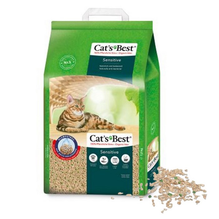 캣츠베스트 센서티브 친환경 고양이모래 대용량 20L(7.2Kg)+고양이간식 증정, 7.2kg, 1개, 나무향