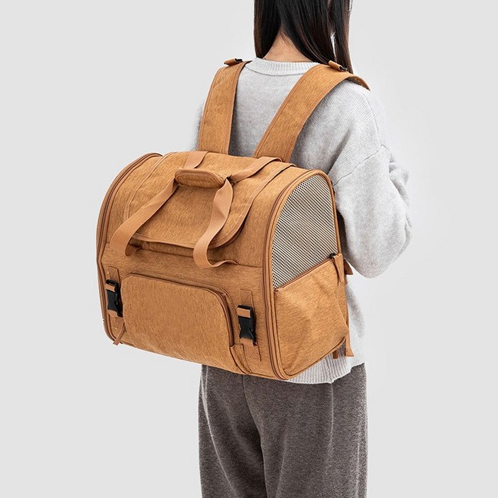 반려동물 3면통풍 가로백팩형 이동가방