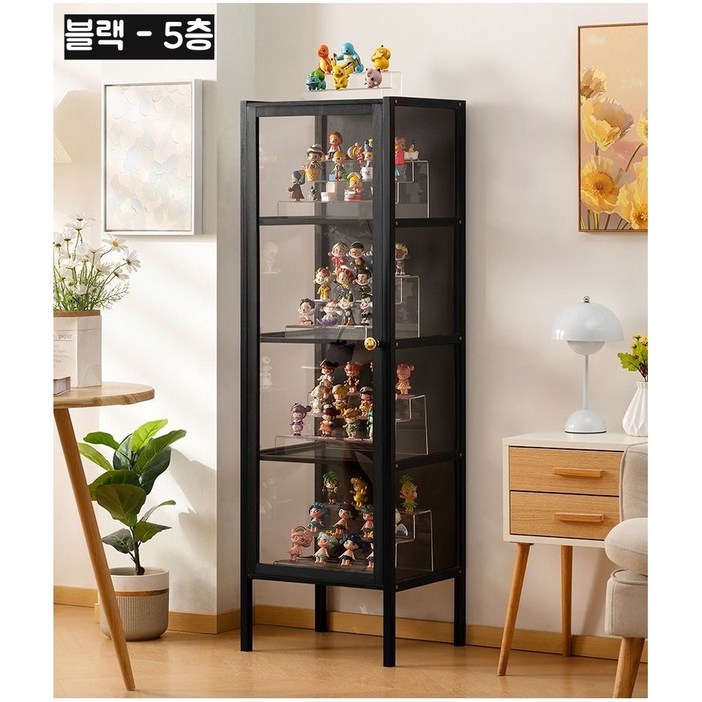 클리어 피규어 장식장 아크릴 케이스 가방 피규어 보관함 장식장 거실진열장 피규어 수납장, 블랙