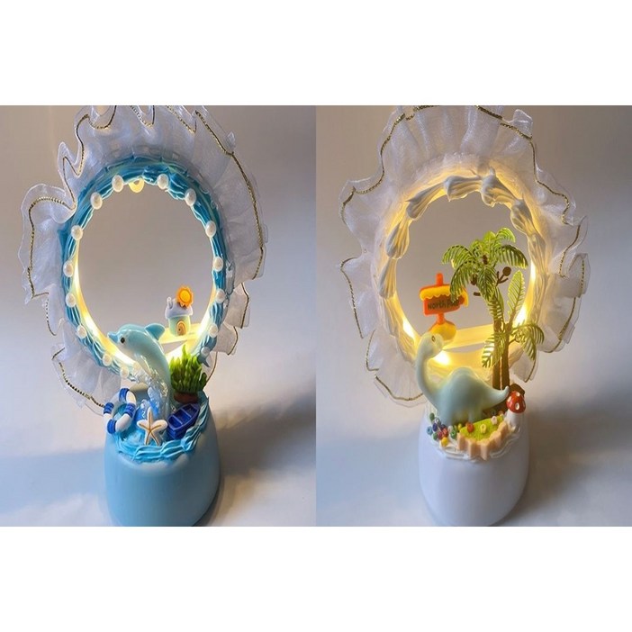 원형 무드등 만들기 클레이 공예 DIY, 돌고래