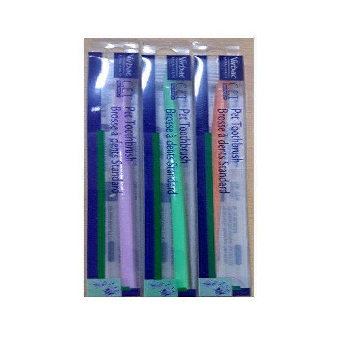 버박 C.E.T. 덴탈 미니 칫솔 3개입, 반려동물 색상랜덤발송