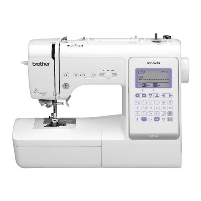 부라더미싱 C150VL 재봉틀 이노비스 가정용 전자 미싱 브라더 와이드테이블 증정, 화이트퍼플, 부라더미싱 C150VL