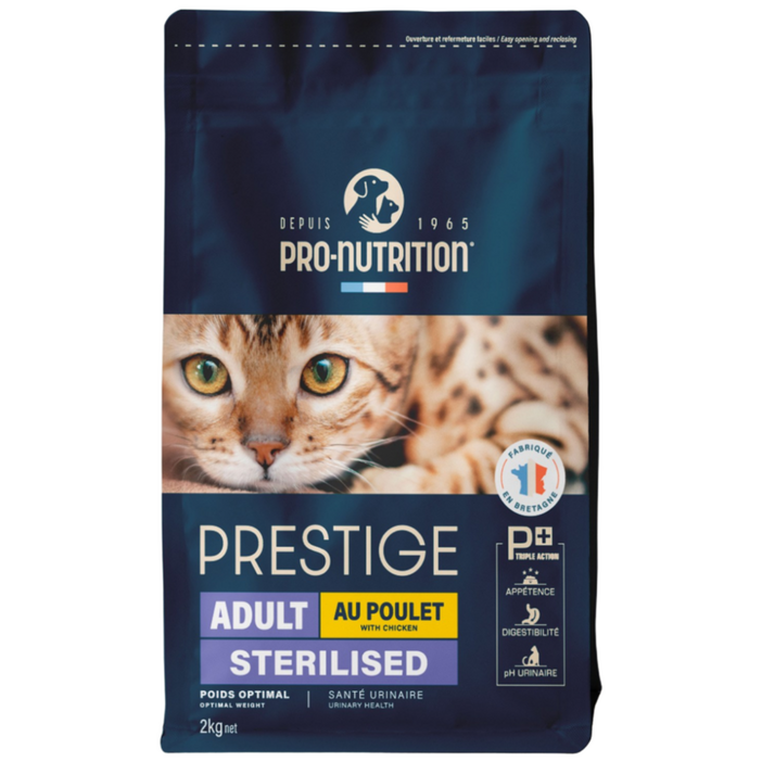 공식수입원 PN 프레스티지 캣 치킨 중성화 사료 고양이 다이어트 체중조절 건식 프랑스 사료 성묘, 1개, 2kg, 닭오리