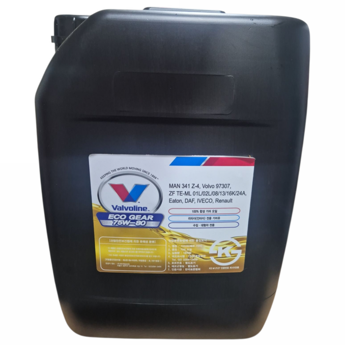 발보린 발보린 터보 에코기어 75W80 18L ZF미션오일 에코플루이드 대용, 1개, ZF미션오일 75W80