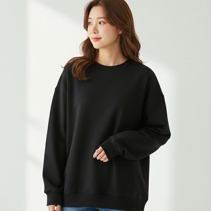 GNROOM 남녀공용 스탠다드 기모 맨투맨 라운드넥 빅사이즈 오버핏 빅사이즈 단체티