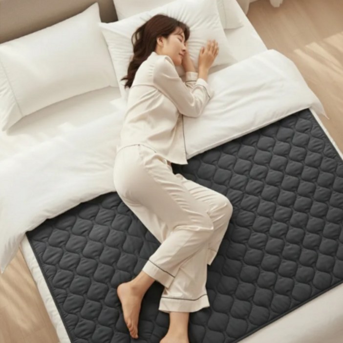 청호나이스 하이엔드 국내생산 전자파차단 탄소매트 프리미엄 원단 워셔블 온열 전기요, 150 x 190 cm 더블, 딥블루 그레이